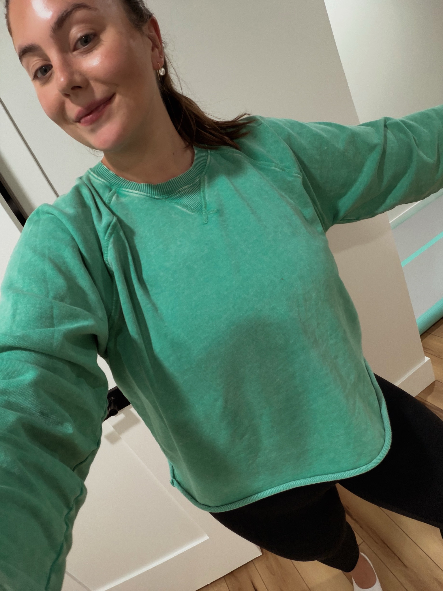 Wearing size XL in crewneck, XXL in tank (under crewneck), 1X in leggings. Use CARALYN15 at Spanx for 15% off your first order @Spanx @Aerie 

#LTKActive #LTKMidsize #LTKootd
