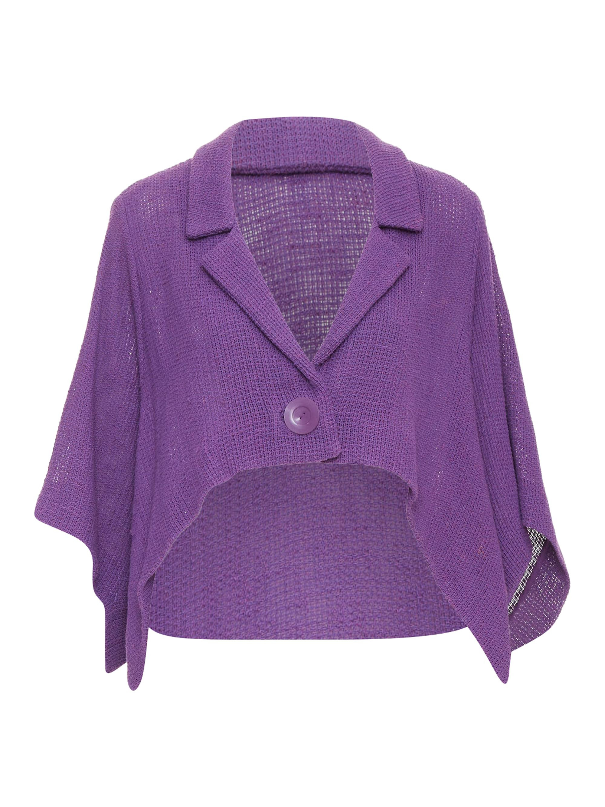 Chloé 100% Cotton Purple Chloe Vintage cotton blend single button high low cape jacket Size 6 | ThredUp (US)