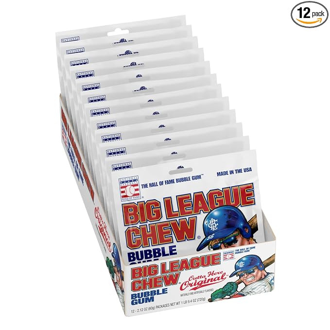 The Official Big League Chew Original Bubble Gum + Tray (12 Packs) | Amazon (US)
