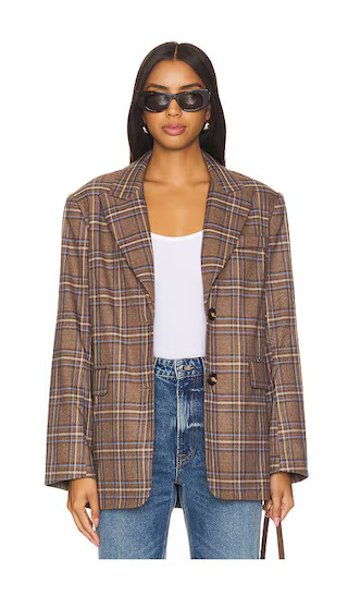 Leah Blazer in Brown Plaid Multi | Revolve Clothing (Global)