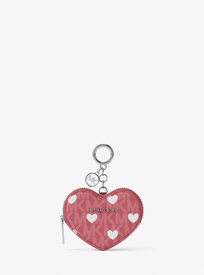 Jet Set Small Printed Signature Logo Heart Coin Pouch | Michael Kors US