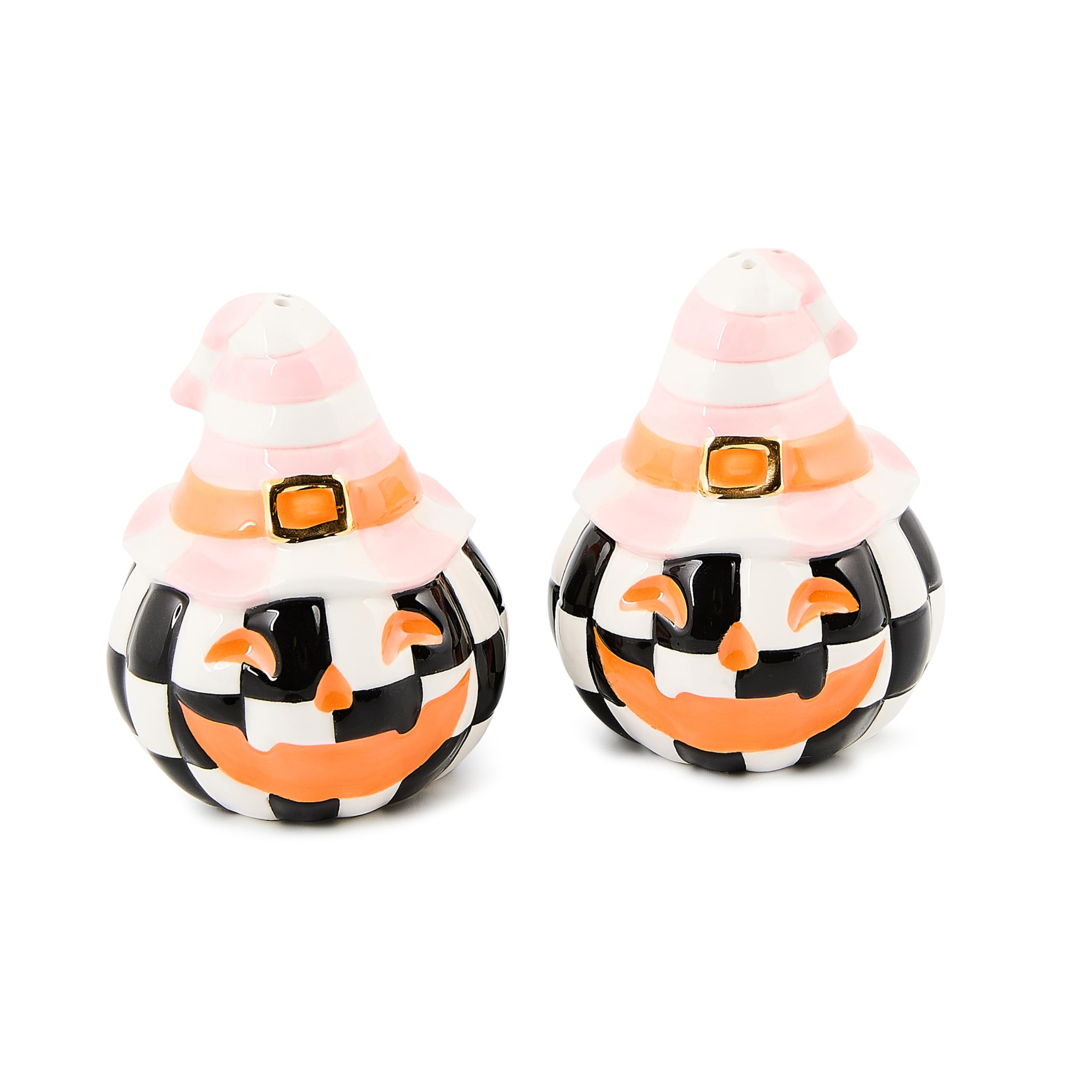 MACKENZIE-CHILDS Salt and Pepper Shaker Set, Ceramic Salt and Pepper Holders, Trick or Treat Happ... | Amazon (US)