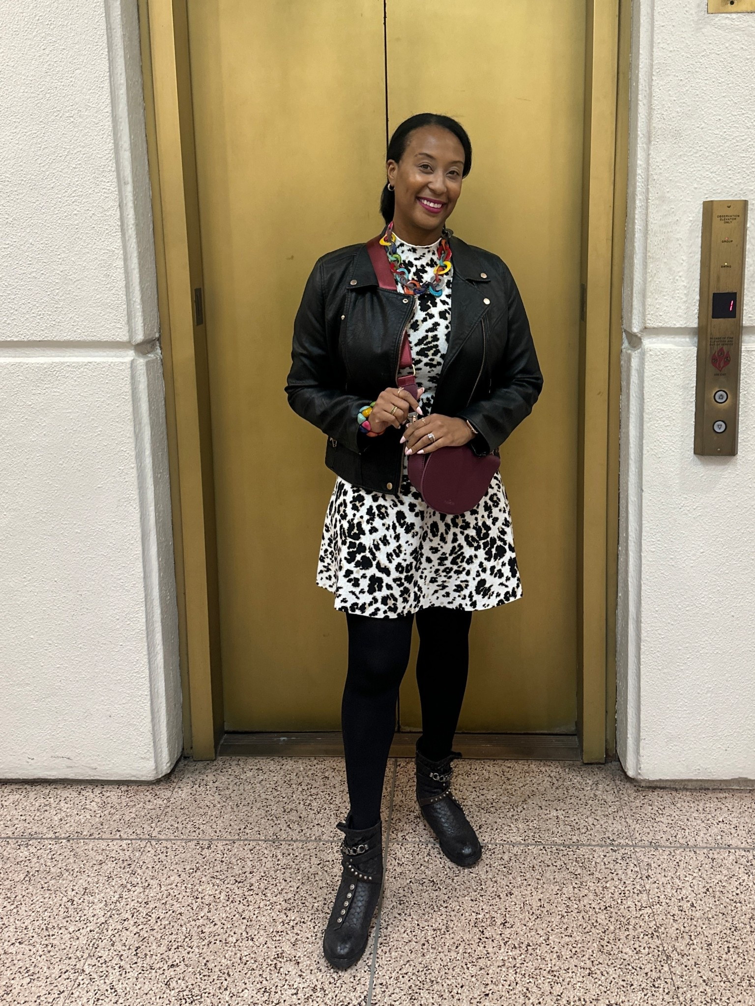 Cheetah print | sweat dress | leather jacket | crossbody 

#LTKStyleTip #LTKOver40 #LTKFindsUnder50