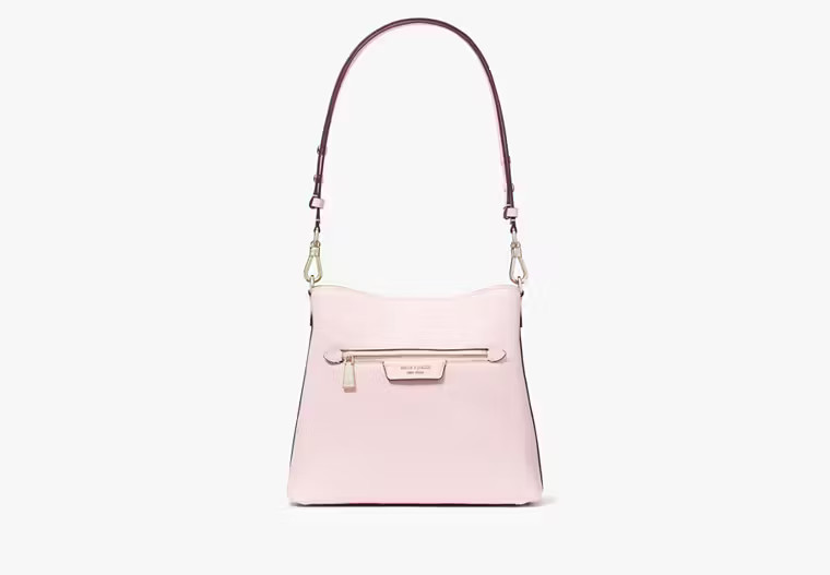 Kate Spade Hudson Pebbled Leather Shoulder Bag, Shimmer Pink | Kate Spade Outlet