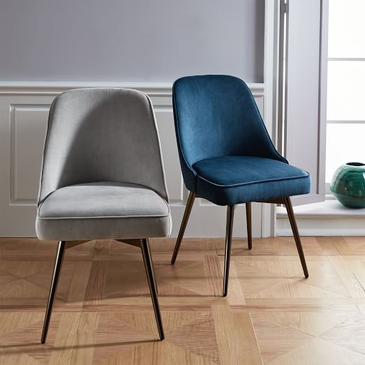 Mid-Century Swivel Office Chair - Velvet | West Elm (US)