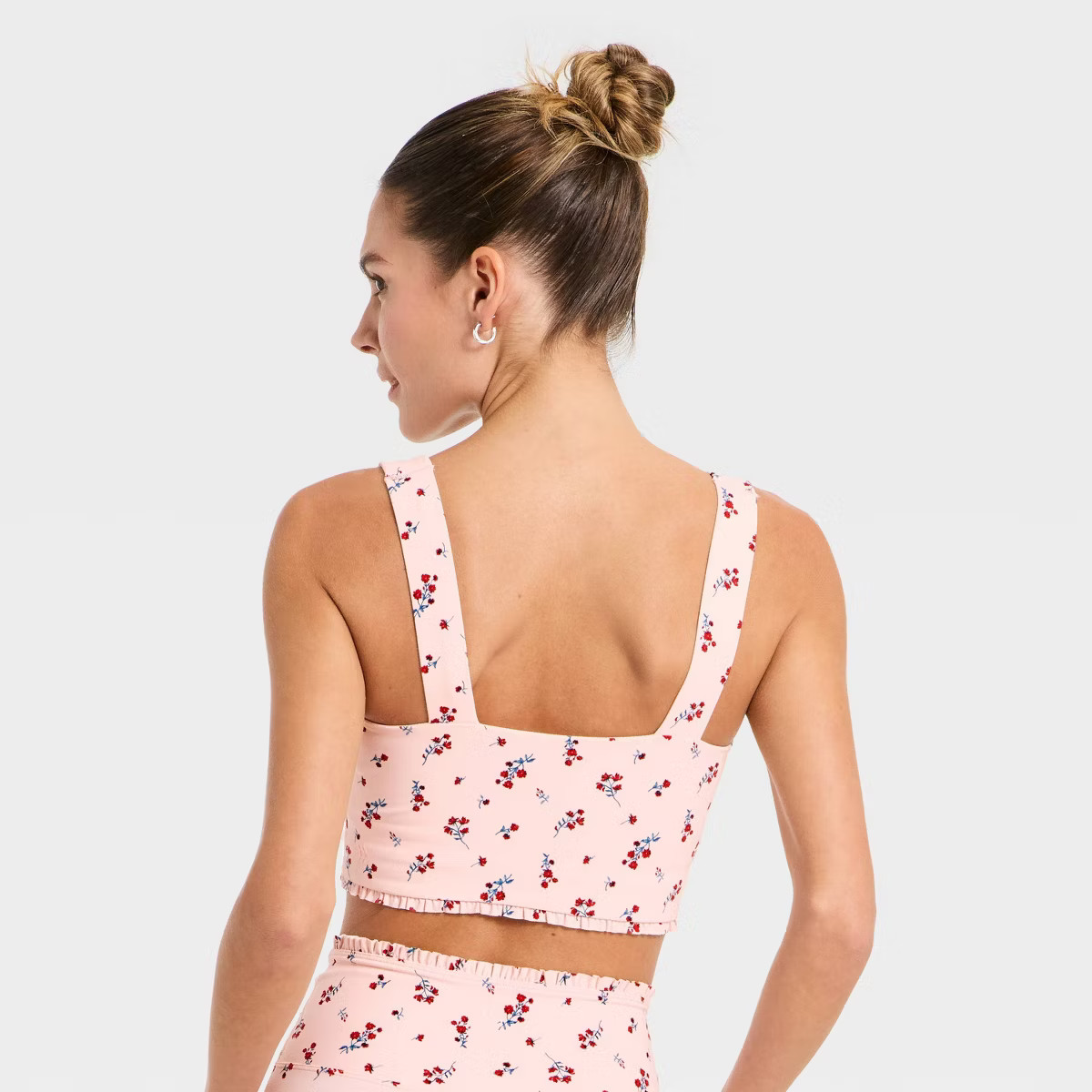 Women's Everyday Soft Light Support Ruffle Longline Bra - All in Motion™ | Target