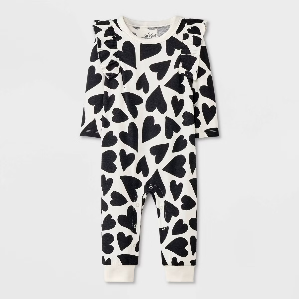 Baby Girls' Heart Ruffle Romper - Cat & Jack™ Cream | Target