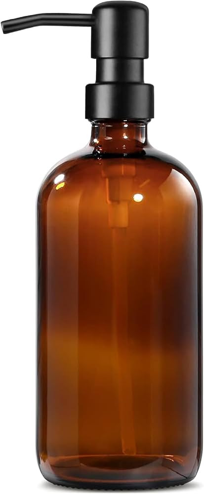 GMISUN Amber Glass Soap Dispenser, 1 Pack Dish Soap Dispensers for Kitchen with Rustproof Stainle... | Amazon (US)