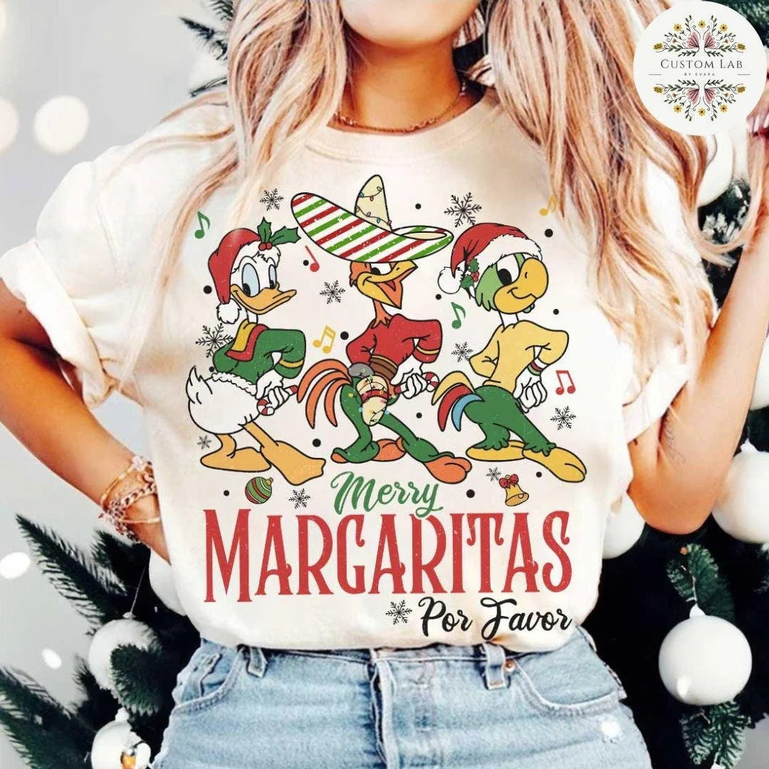 Merry Margaritas Por Favor the Three Caballeros Disney Christmas Shirt, Disney Epcot Very Merry C... | Etsy (US)