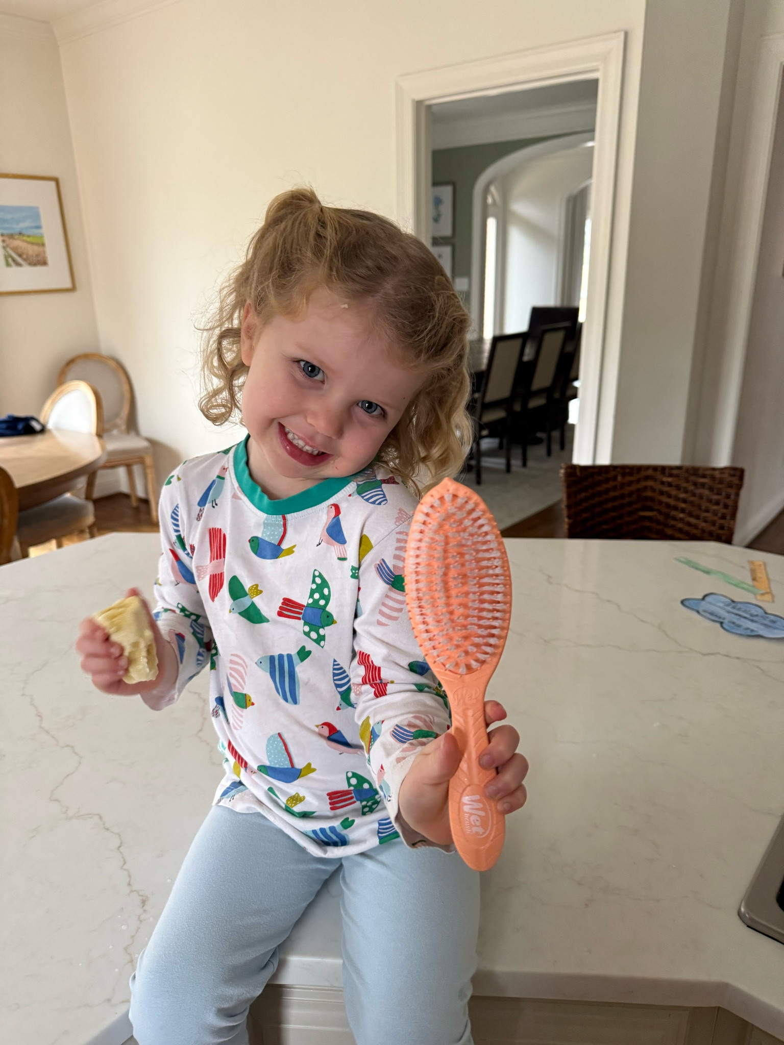 The MIRACLE BRUSH for tangles!!!!!!!!!!! No more tears from my curly headed baby!!!! So thankful a friend recommended this to me!!!!!! 