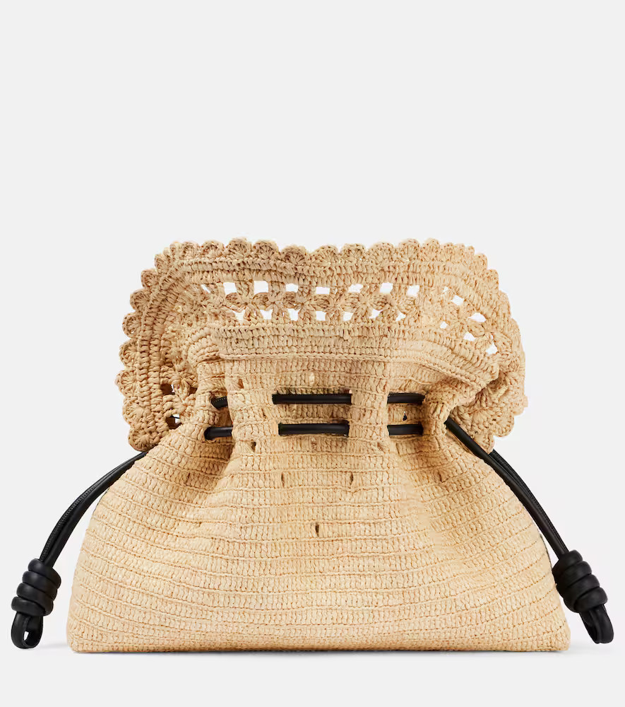 Loewe Flamenco Medium raffia clutch | Mytheresa (UK)