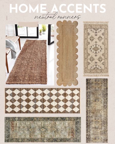 Home Accents: Neutral Runners 

home accents, home decor, neutral home, home runners, home rugs

#LTKfindsunder50 #LTKsalealert #LTKhome