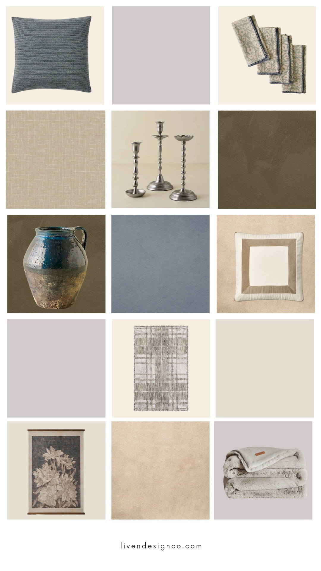 Home decor. Throw pillows. Silver candle holders. Block print napkins. Distressed aged vase. Living room. 

#LTKSeasonal #LTKHome #LTKSaleAlert