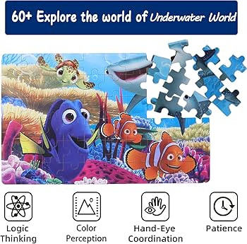 Ocean Puzzles - 60 Piece Underwater World Jigsaw Puzzles for Kids Ages 4-8 Family Game Reduced Pr... | Amazon (US)