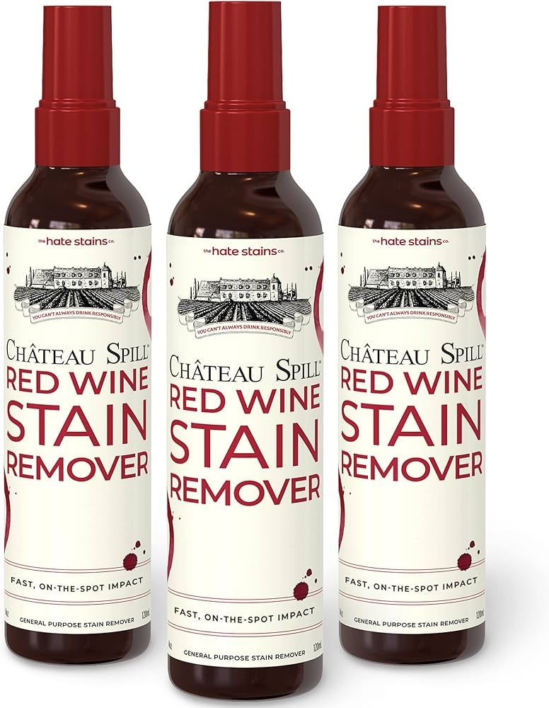 Chateau Spill Red Wine Stain Remover for Clothes - 4oz 3 Pack Stain Remover Spray for Stains on T... | Amazon (US)