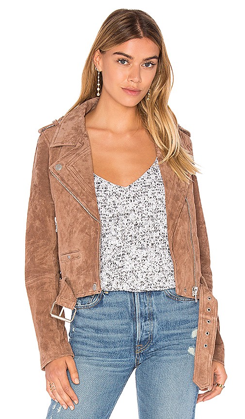 BLANKNYC Suede Moto Jacket in Coffee Bean | Revolve Clothing