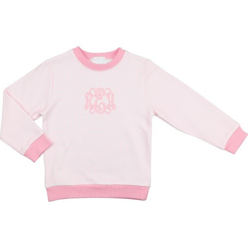 Pink Gingham Sweatshirt - Shipping Early October | Cecil and Lou