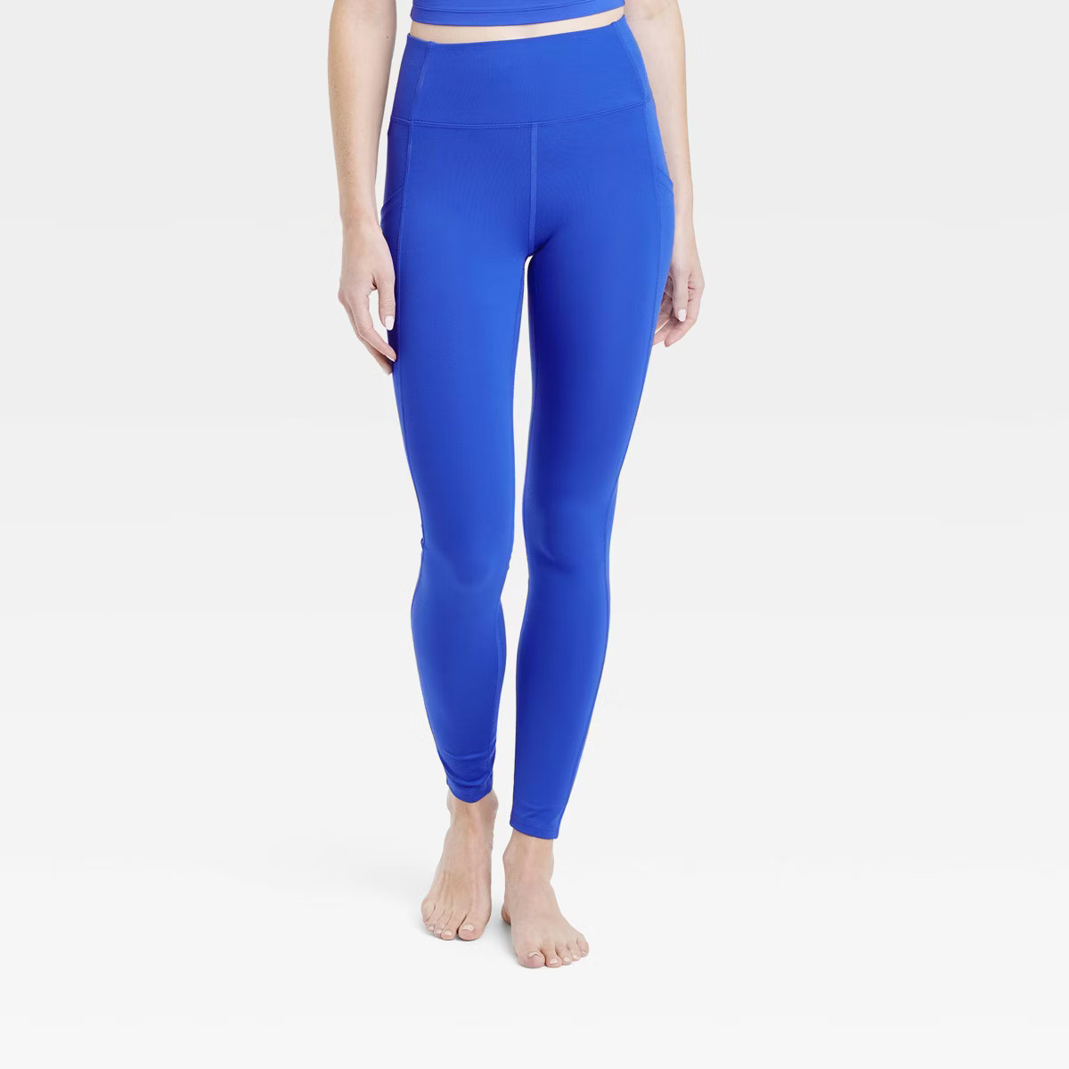 Women's Brushed Sculpt High-Rise Pocketed Leggings - All In Motion™ Dark Blue M | Target