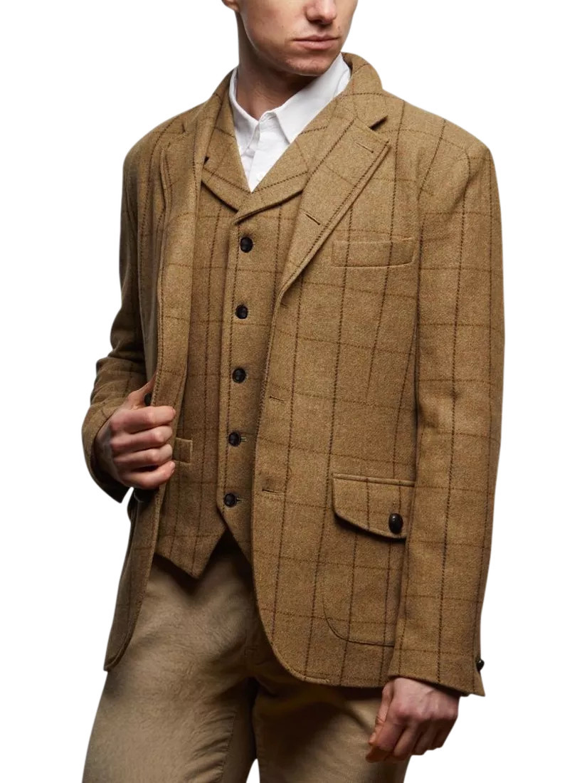 Guards London Allenby Wool Tweed Blazer, Tan | John Lewis (UK)