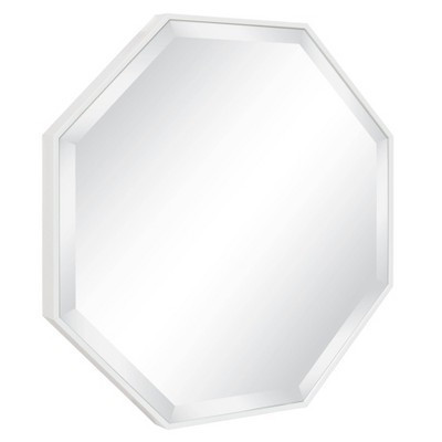 25" x 25" Rhodes Framed Octagon Wall Mirror White - Kate and Laurel: Modern Design, No Assembly, Wall Mount, Plastic Frame | Target