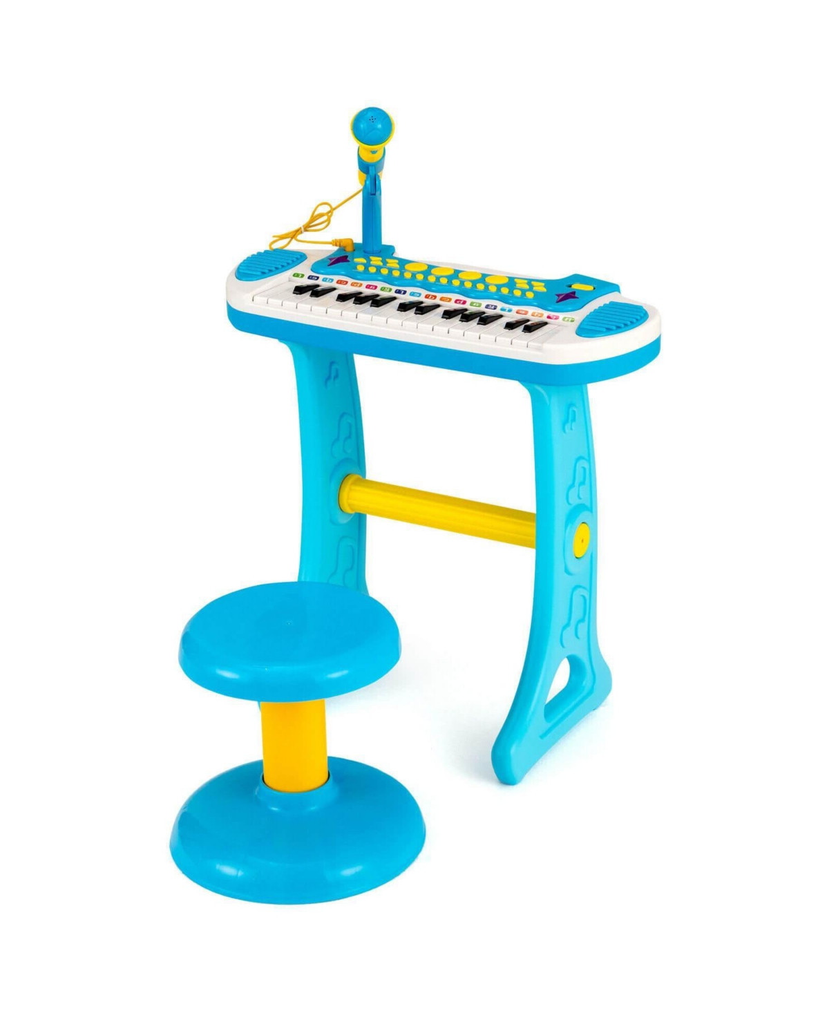 31-Key Kids Piano Keyboard Toy with Microphone and Multiple Sounds for Age 3+ - Blue | Macy's