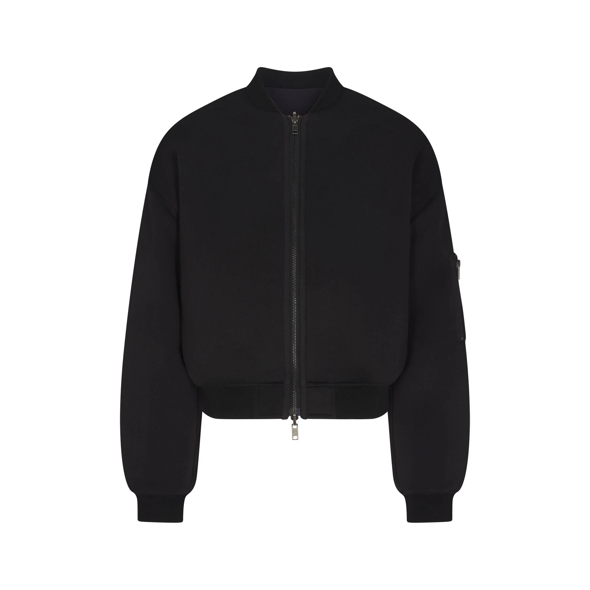 SKIMS Reversible Bomber Jacket | Black | Large | Neoprene Outerwear | SKIMS (US)