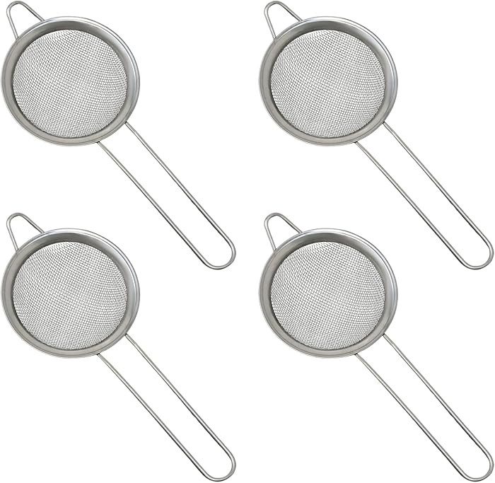 Honbay 4PCS 3.15 Inch Small Tea Strainers Mini Cocktail Strainer Stainless Steel Fine Mesh Strain... | Amazon (US)