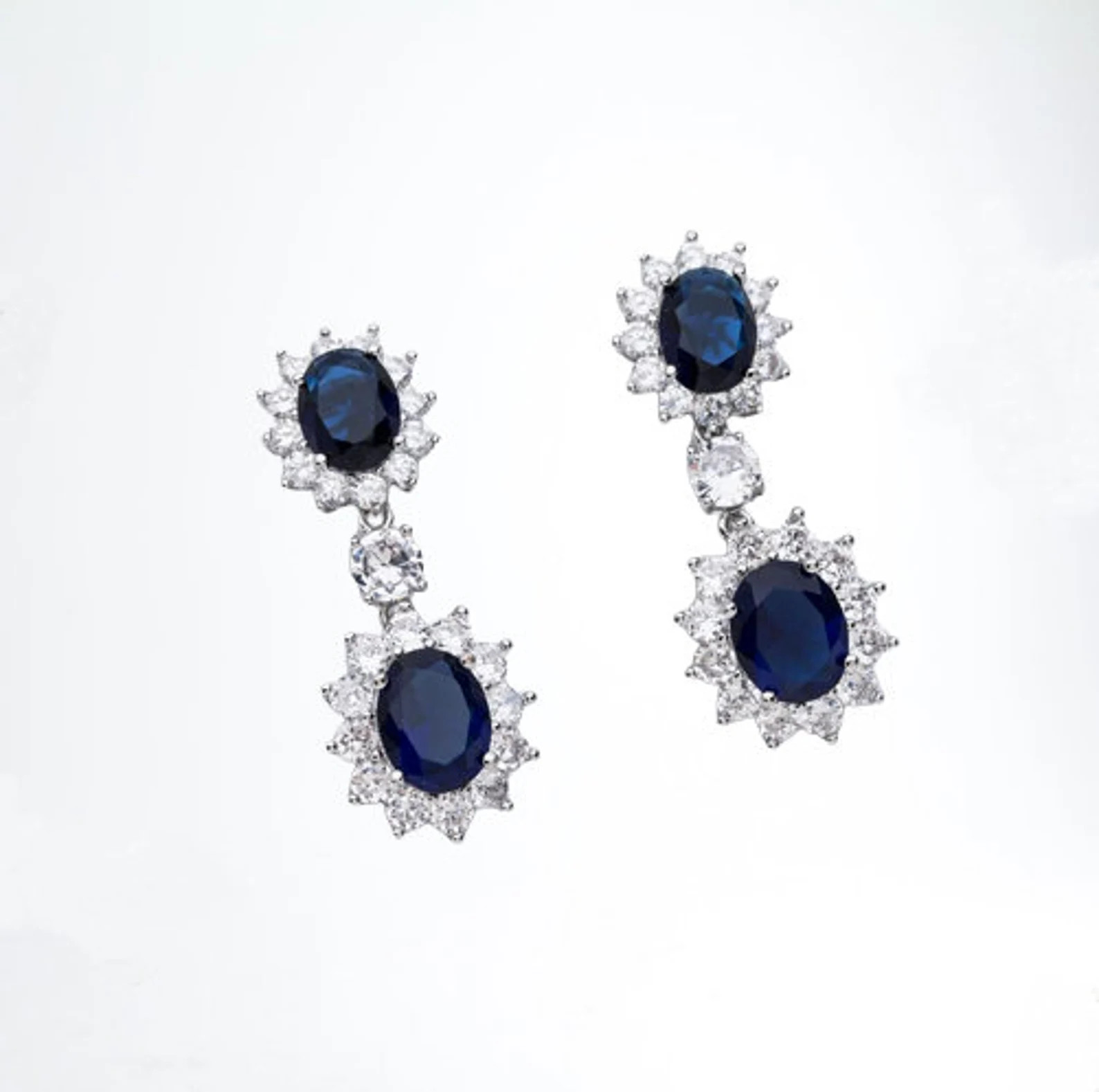 Princess Diana Royal Blue Studs ~ Sapphire Blue Oval Earrings ~ Kate Middleton Earrings ~ Celibri... | Etsy (US)