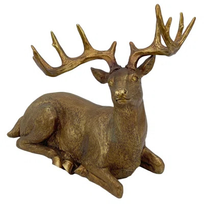 Gold Resin Reindeer Statue Christmas Decor 14.5 | Wayfair North America