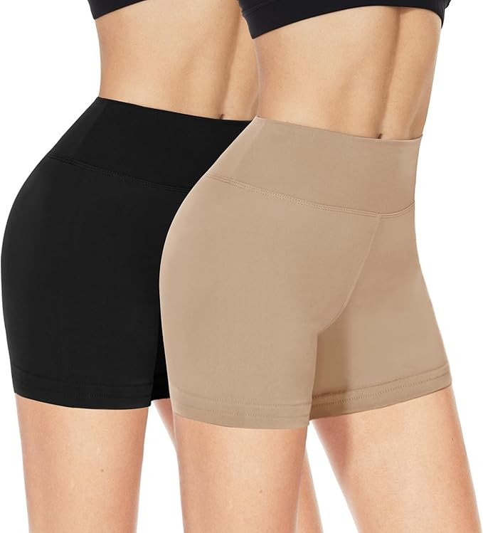 NexiEpoch 2 Pack Biker Shorts for Women - 3"/5"/8" Booty Volleyball High Waisted Black Spandex Sh... | Amazon (US)