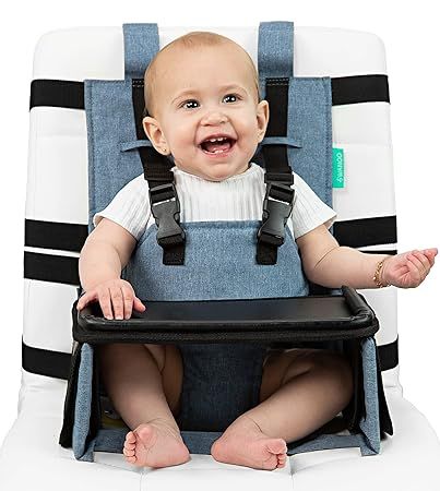 Portable High Chair for Travel with Exclusive Compact Tray - Travel High Chair Seat Safely Attach... | Amazon (US)