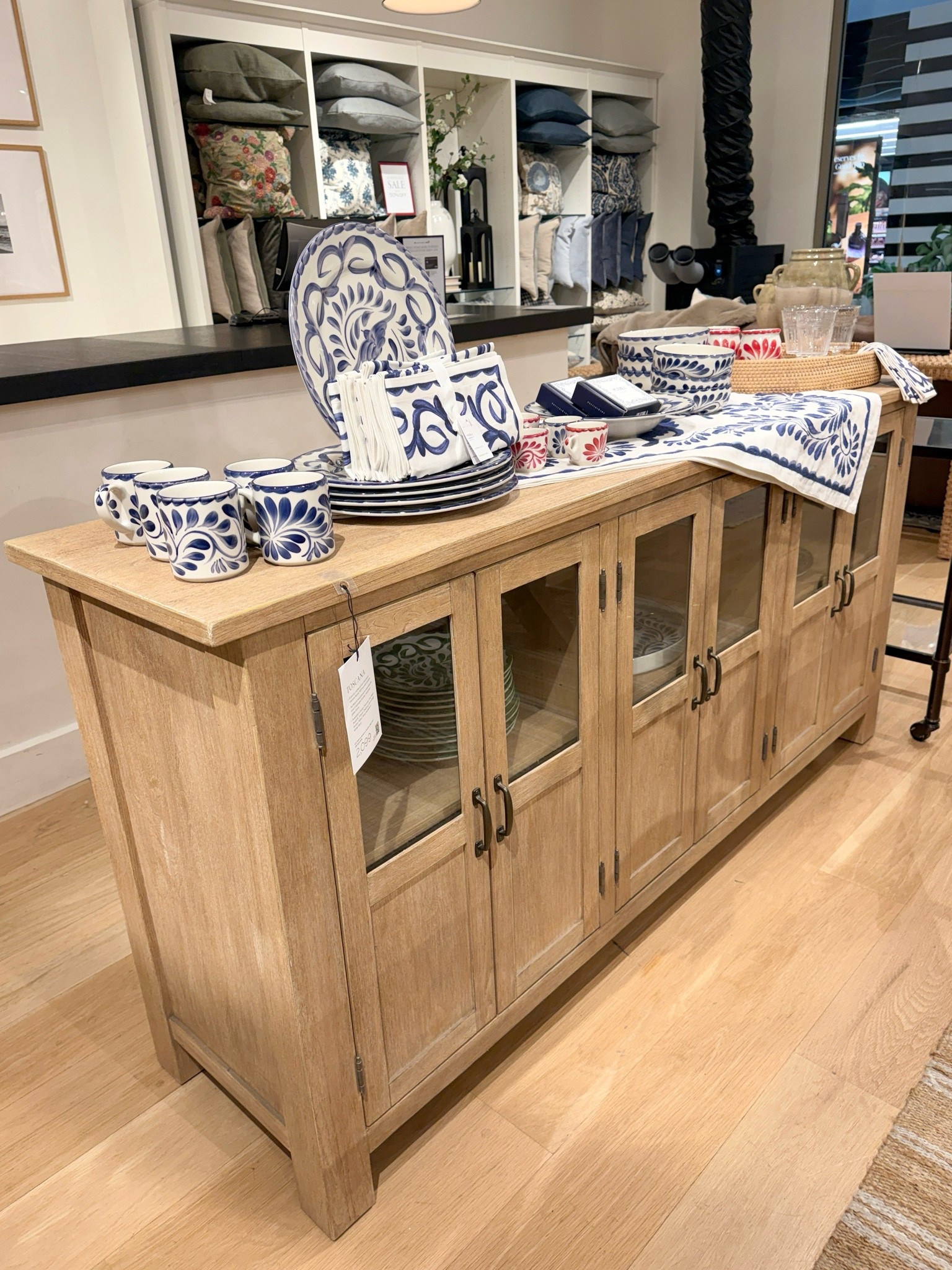Sale alert! 🔔 The Pottery Barn Toscana Buffet is such a beautiful modern farmhouse piece. 🤎 I love the combination of the upper glass-front cabinets for displaying favorite dishes and decor, paired with the lower closed storage to keep everyday essentials tucked away. ✨ The warm wood finish and timeless craftsmanship make it a piece that adds both character and function to a space. Linked it here! 🏡 @potterybarn #sideboard #modernfarmhouse #credenza

#LTKHome #LTKSaleAlert