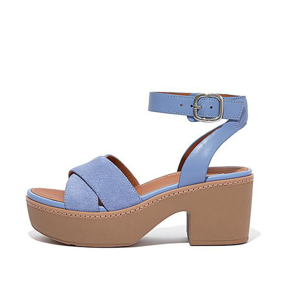 Suede-Mix Ankle-Strap Platform Sandals | FitFlop (UK)