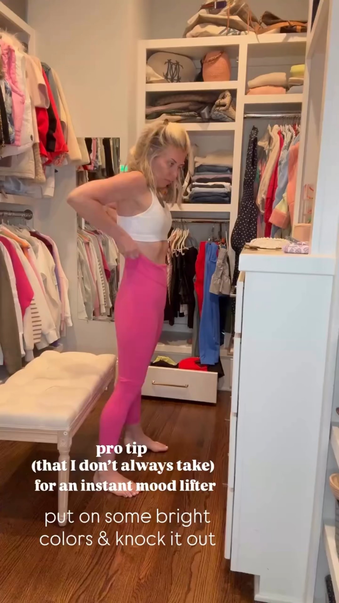 pro tip
 (that I don’t always take) put on some bright colors & knock it out for an instant mood lifter