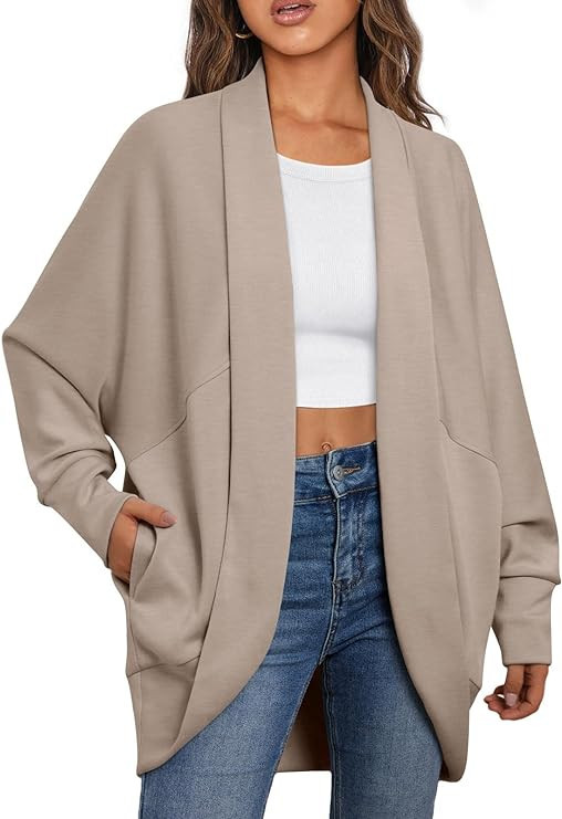 AUTOMET Womens Lightweight Cardigans Open Front Coats Oversized Jackets Long Sleeve Fall Fashion ... | Amazon (US)