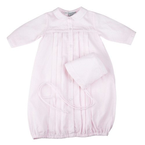 Girls Dot Embroidered Take Me Home Gown with Bonnet | Feltman Brothers