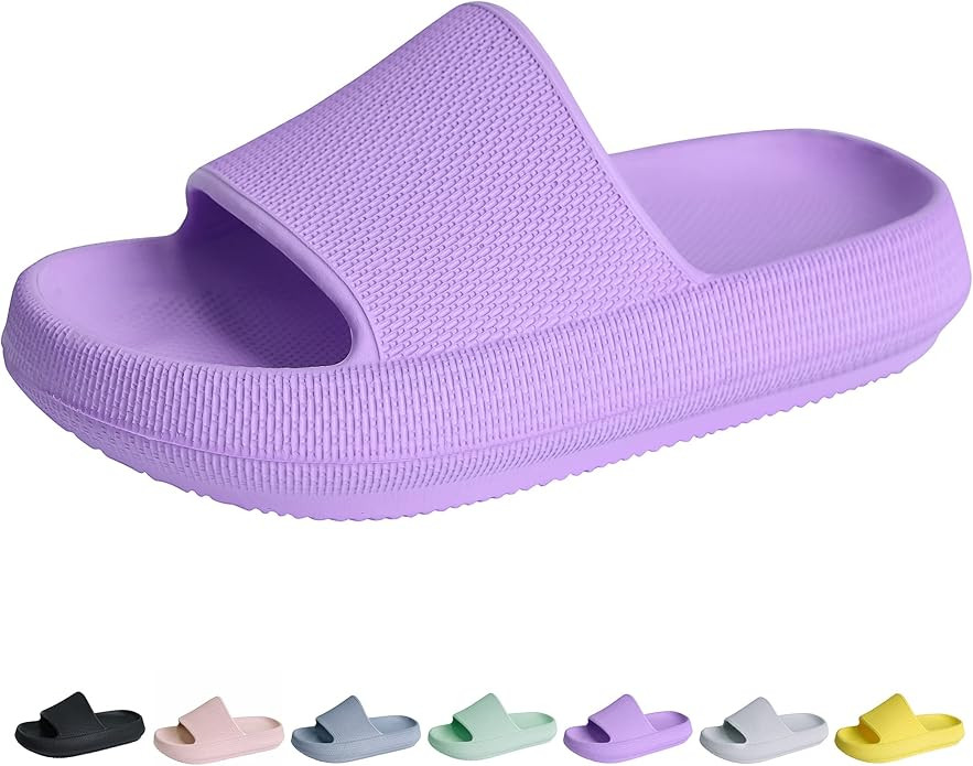 Youecci Cloud Slides for Kids丨Shower Slippers Bathroom Pool Sandals丨Boys Girls Comfy Thick So... | Amazon (US)