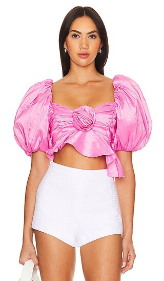 Judith Crop Blouse in Pink | Revolve Clothing (Global)