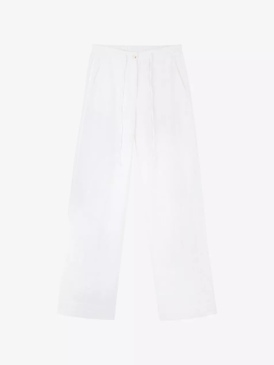 Drawstring Wide-Leg Linen Trousers | Selfridges
