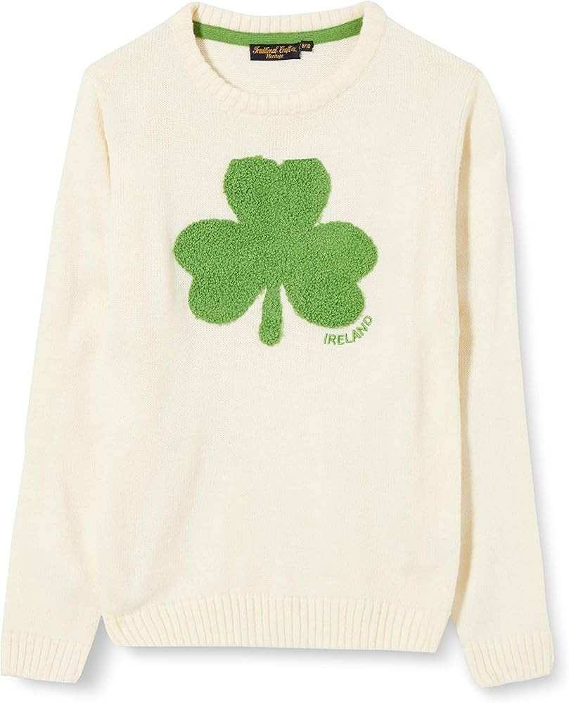 Cream Knit Emerald Shamrock Kids Jumper | Amazon (US)