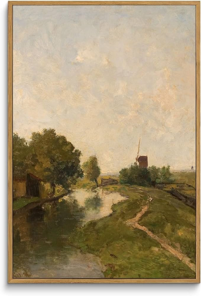 WITCOLOR Framed Large Canvas Wall Art, 16×24in Vintage Wall Art Decor for Living Room Nature Lan... | Amazon (US)