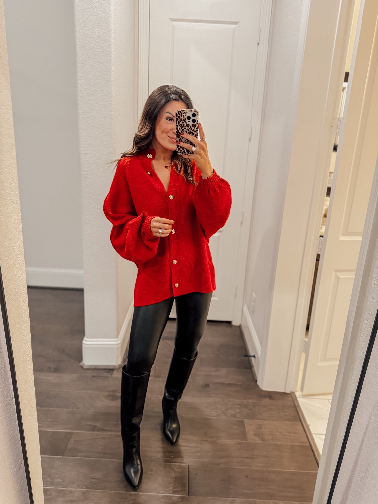 Wearing a small in this Amazon sweater! These are my favorite faux leather leggings wearing a small in them! ✨

#LTKootd #LTKHoliday