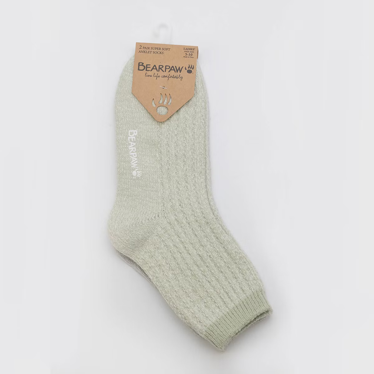 Bearpaw Women's Boot Anklet Socks 2pk - Sage | Target