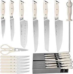ROMANTICIST 16-Piece German Stainless Steel Sturdy Durable Kitchen Knives, Razor Sharp,Knife Set ... | Amazon (US)