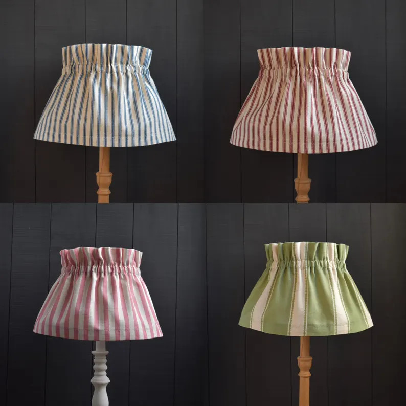 Dolly Scrunchie Stripy Lampshade Covers - Etsy | Etsy (US)