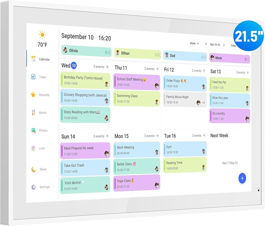 Digital Calendar, 21.5 Inch Electronic Calendar & Chore Chart, Smart Family Organizer with Intera... | Amazon (US)