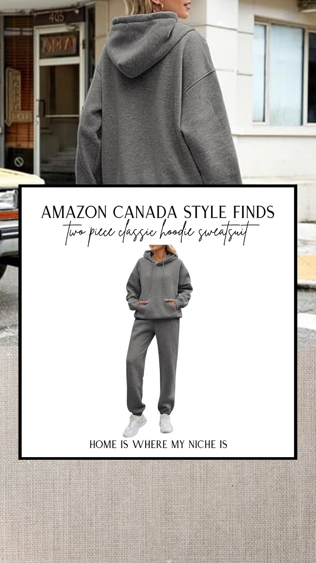 S T Y L E / two piece hoodie sweatsuit. Available in 7 colors. Love the dark grey

Amazon Canada | Fall Fashion | Cozy | Neutrall

#LTKstyletip #LTKfall #LTKcanada