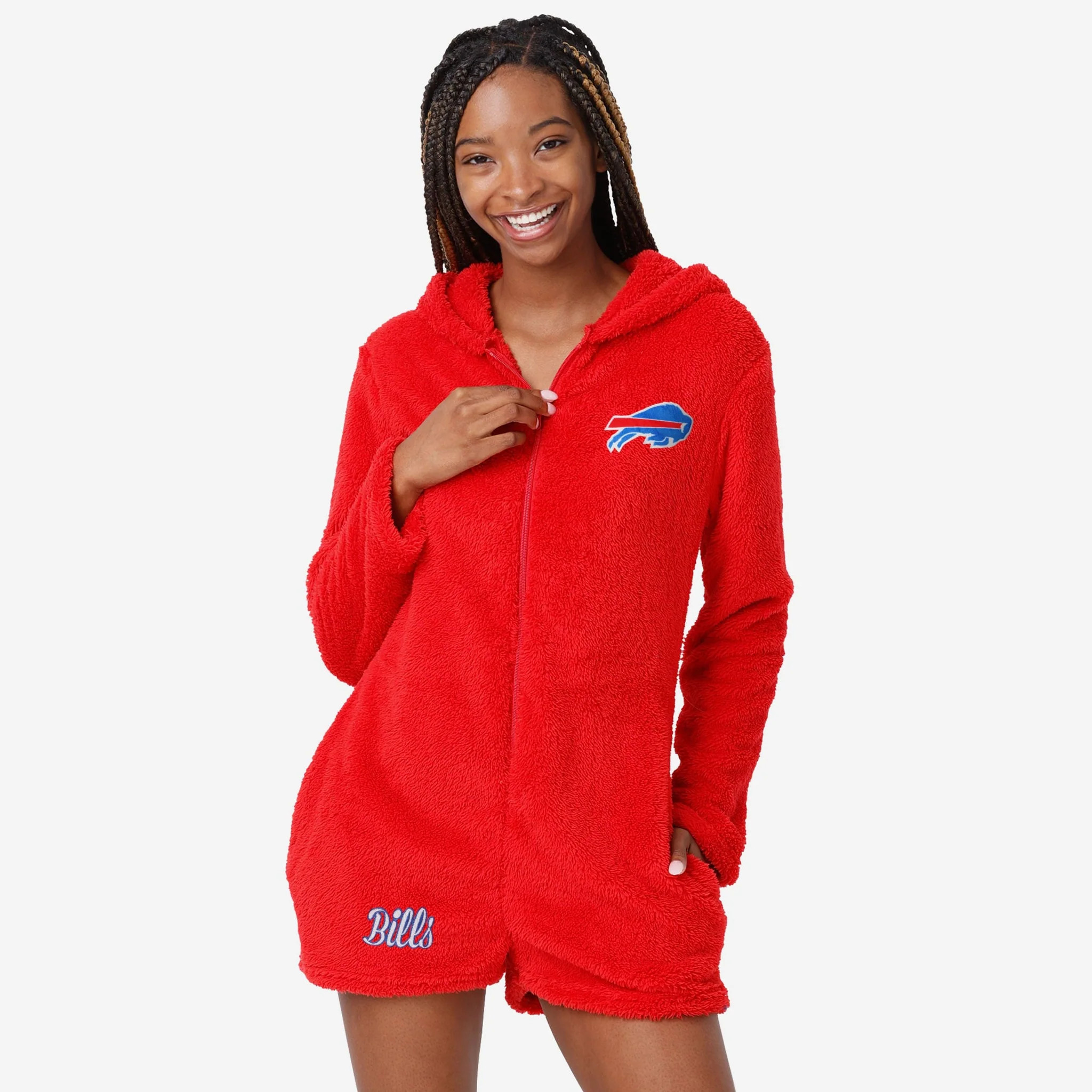 Buffalo Bills Womens Short Cozy One Piece Pajamas | FOCO inc