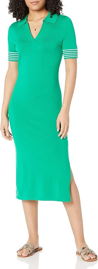 The Drop Women's Tessa Polo Jersey Midi Sweater Dress | Amazon (US)