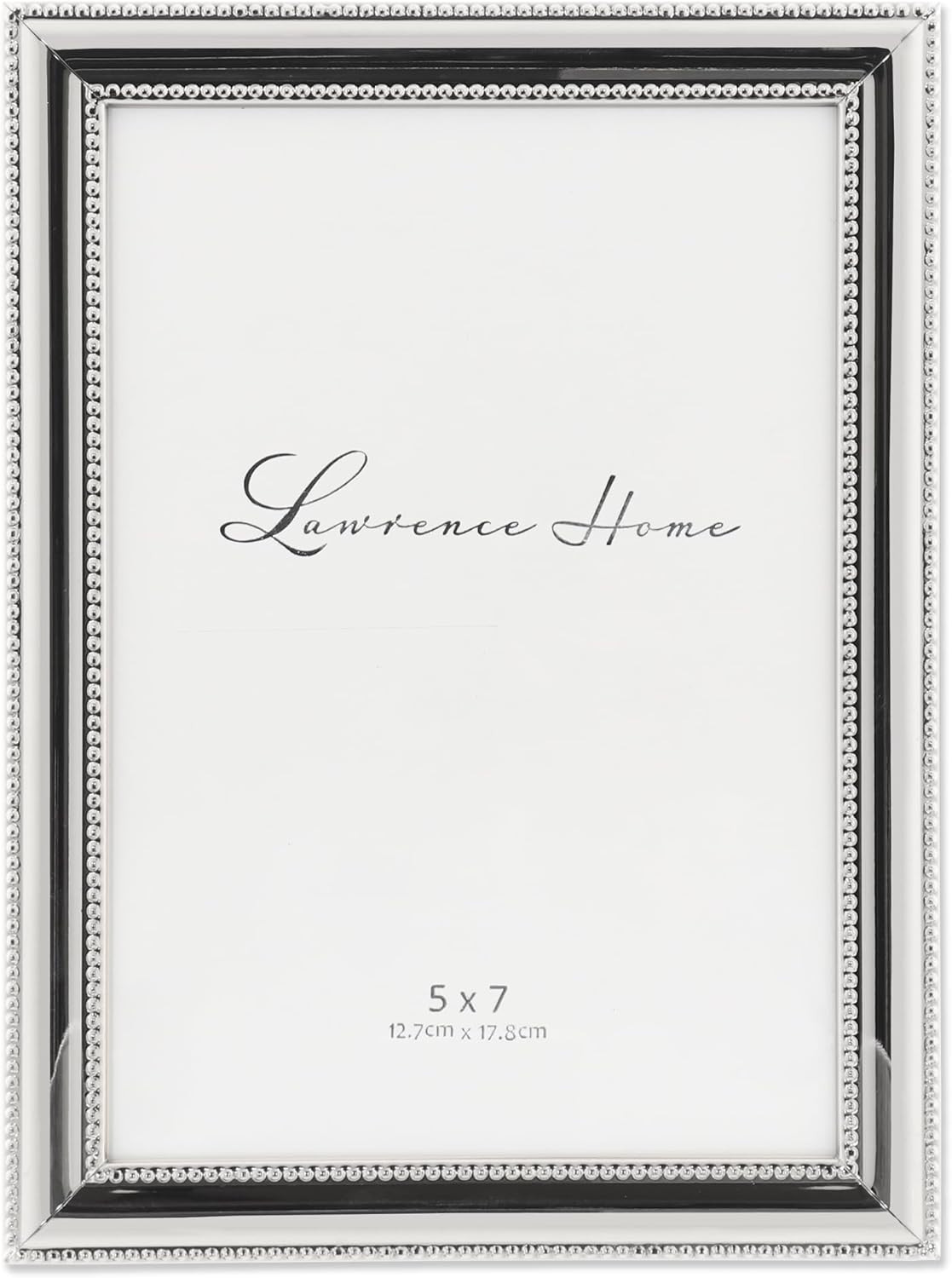 Lawrence Frames 510757 Metal Picture Frame Silver-Plate with Delicate Beading, 5 by 7-Inch | Amazon (US)